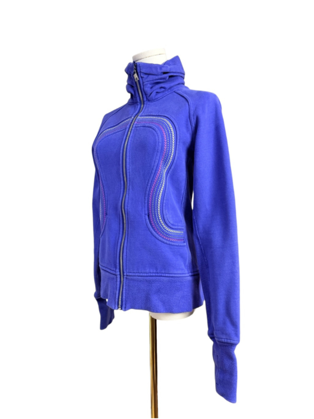 LULULEMON Cuddle Up Blue Jacket Zip-up Athleisure Gym Training Yoga, Sz 6 - Picture 5 of 16